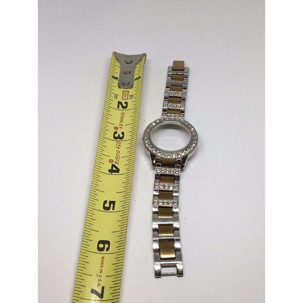 Fossil Stainless Steel Parts Links Band 15mm Case W/ Crystal Silver/RGold V885